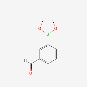 molecular formula C9H9BO3 B14847320 3-(1,3,2-Dioxaborolan-2-yl)benzaldehyde 