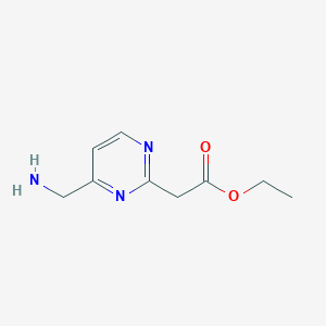 molecular formula C9H13N3O2 B14847334 Ethyl 2-[4-(aminomethyl)pyrimidin-2-YL]acetate 