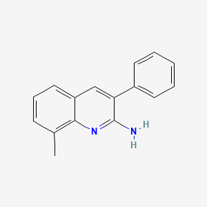 molecular formula C16H14N2 B14847356 2-Amino-8-methyl-3-phenylquinoline 