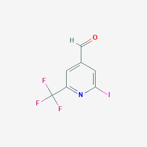 molecular formula C7H3F3INO B14847365 2-Iodo-6-(trifluoromethyl)isonicotinaldehyde 