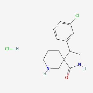 molecular formula C14H18Cl2N2O B14847412 4-(3-Chlorophenyl)-2,7-diazaspiro[4.5]decan-1-one hydrochloride CAS No. 1203682-09-0