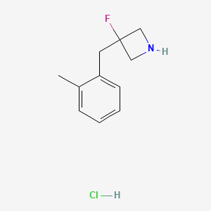 molecular formula C11H15ClFN B1484742 3-Fluoro-3-[(2-methylphenyl)methyl]azetidine hydrochloride CAS No. 2097978-62-4