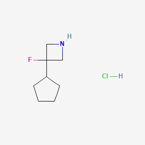 molecular formula C8H15ClFN B1484743 3-Cyclopentyl-3-fluoroazetidine hydrochloride CAS No. 2097957-19-0