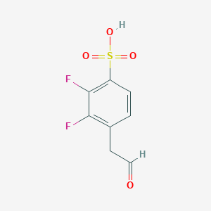 molecular formula C8H6F2O4S B14847436 2,3-Difluoro-4-sulfo-phenylacetaldehyde 