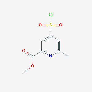 molecular formula C8H8ClNO4S B14847438 Methyl 4-(chlorosulfonyl)-6-methylpyridine-2-carboxylate 