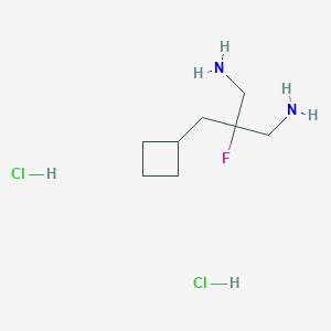 molecular formula C8H19Cl2FN2 B1484745 2-(Aminomethyl)-3-cyclobutyl-2-fluoropropan-1-amine dihydrochloride CAS No. 2098057-18-0