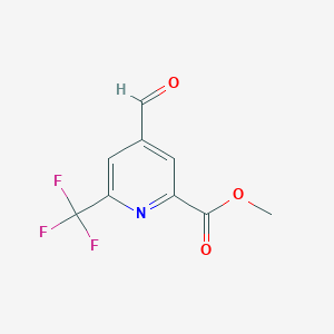 molecular formula C9H6F3NO3 B14847461 Methyl 4-formyl-6-(trifluoromethyl)pyridine-2-carboxylate 