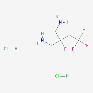 molecular formula C5H12Cl2F4N2 B1484749 2-(氨甲基)-2,4,4,4-四氟丁-1-胺二盐酸盐 CAS No. 2098058-45-6