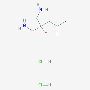 molecular formula C7H17Cl2FN2 B1484751 2-(Aminomethyl)-2-fluoro-4-methylpent-4-en-1-amine dihydrochloride CAS No. 2098025-13-7