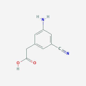 molecular formula C9H8N2O2 B14847528 (3-Amino-5-cyanophenyl)acetic acid 