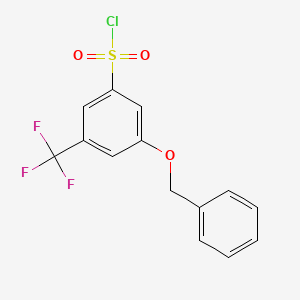 molecular formula C14H10ClF3O3S B14847543 3-(Benzyloxy)-5-(trifluoromethyl)benzenesulfonyl chloride 