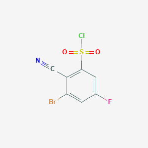 molecular formula C7H2BrClFNO2S B1484756 3-Bromo-2-cyano-5-fluorobenzenesulfonyl chloride CAS No. 1805595-41-8