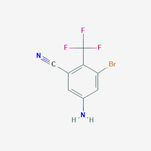 molecular formula C8H4BrF3N2 B1484758 3-Bromo-5-cyano-4-(trifluoromethyl)aniline CAS No. 1805416-50-5