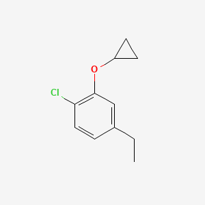 molecular formula C11H13ClO B14847591 1-Chloro-2-cyclopropoxy-4-ethylbenzene 