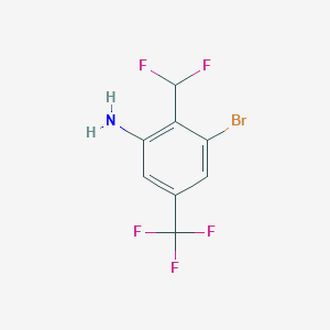 molecular formula C8H5BrF5N B1484763 3-Bromo-2-difluoromethyl-5-(trifluoromethyl)aniline CAS No. 1805522-22-8