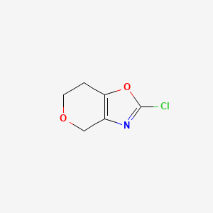 molecular formula C6H6ClNO2 B14847644 2-Chloro-6,7-dihydro-4H-pyrano[3,4-D][1,3]oxazole 