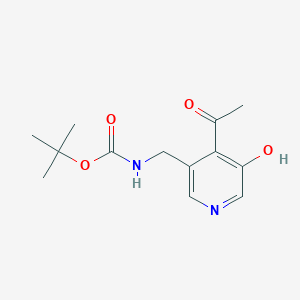 molecular formula C13H18N2O4 B14847662 Tert-butyl (4-acetyl-5-hydroxypyridin-3-YL)methylcarbamate 