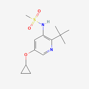 molecular formula C13H20N2O3S B14847676 N-(2-Tert-butyl-5-cyclopropoxypyridin-3-YL)methanesulfonamide 