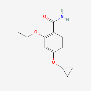 molecular formula C13H17NO3 B14847724 4-Cyclopropoxy-2-isopropoxybenzamide 