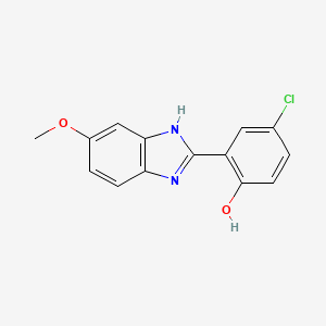 molecular formula C14H11ClN2O2 B14847770 4-Chloro-2-(5-methoxy-1H-benzo[D]imidazol-2-YL)phenol 