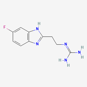 molecular formula C10H12FN5 B14847791 1-(2-(5-Fluoro-1H-benzo[D]imidazol-2-YL)ethyl)guanidine 