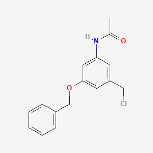 molecular formula C16H16ClNO2 B14847816 N-(3-(Benzyloxy)-5-(chloromethyl)phenyl)acetamide 