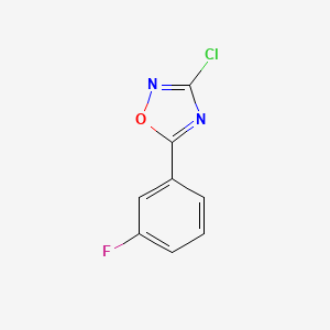 molecular formula C8H4ClFN2O B14847822 3-Chloro-5-(3-fluorophenyl)-1,2,4-oxadiazole 