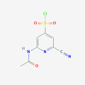 molecular formula C8H6ClN3O3S B14847828 2-(Acetylamino)-6-cyanopyridine-4-sulfonyl chloride 