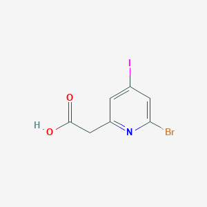 molecular formula C7H5BrINO2 B14847829 (6-Bromo-4-iodopyridin-2-YL)acetic acid 