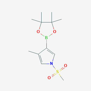 molecular formula C12H20BNO4S B14847835 3-Methyl-1-(methylsulfonyl)-4-(4,4,5,5-tetramethyl-1,3,2-dioxaborolan-2-YL)-pyrrole 