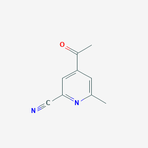 molecular formula C9H8N2O B14847860 4-Acetyl-6-methylpyridine-2-carbonitrile 