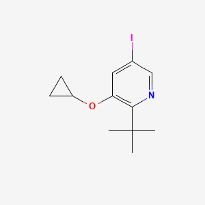 molecular formula C12H16INO B14847866 2-Tert-butyl-3-cyclopropoxy-5-iodopyridine 