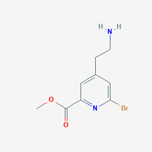 molecular formula C9H11BrN2O2 B14847912 Methyl 4-(2-aminoethyl)-6-bromopyridine-2-carboxylate 