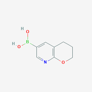 molecular formula C8H10BNO3 B14847916 3,4-Dihydro-2H-pyrano[2,3-B]pyridine-6-boronic acid 