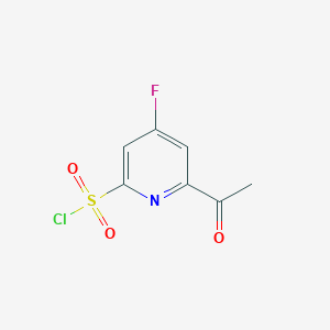 molecular formula C7H5ClFNO3S B14847977 6-Acetyl-4-fluoropyridine-2-sulfonyl chloride 