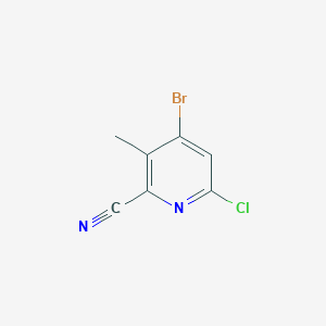 molecular formula C7H4BrClN2 B14847993 4-Bromo-6-chloro-3-methylpyridine-2-carbonitrile 