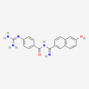 molecular formula C19H17N5O2 B14848004 4-(diaminomethylideneamino)-N-(6-hydroxynaphthalene-2-carboximidoyl)benzamide 