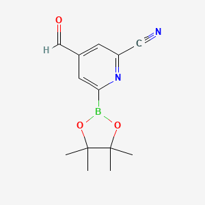 (6-Cyano-4-formylpyridin-2-YL)boronic acid pinacol ester