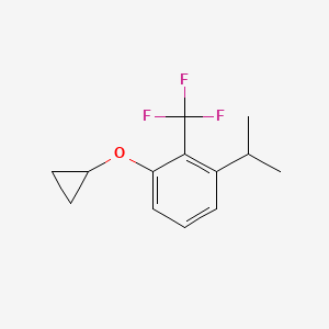 molecular formula C13H15F3O B14848036 1-Cyclopropoxy-3-isopropyl-2-(trifluoromethyl)benzene 