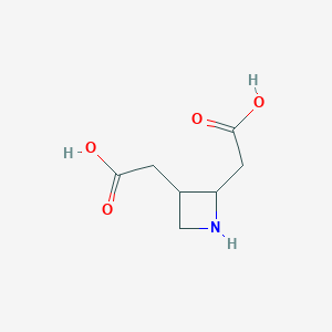 molecular formula C7H11NO4 B14848048 2-[2-(Carboxymethyl)azetidin-3-yl]acetic acid 