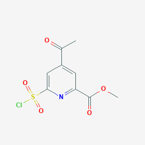 Methyl 4-acetyl-6-(chlorosulfonyl)pyridine-2-carboxylate