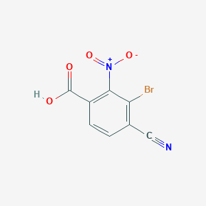 molecular formula C8H3BrN2O4 B1484815 3-Bromo-4-cyano-2-nitrobenzoic acid CAS No. 1805597-32-3