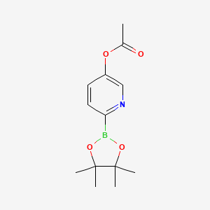 molecular formula C13H18BNO4 B14848157 6-(4,4,5,5-Tetramethyl-1,3,2-dioxaborolan-2-YL)pyridin-3-YL acetate 