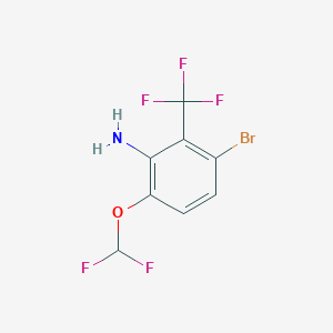 molecular formula C8H5BrF5NO B1484821 3-Bromo-6-difluoromethoxy-2-(trifluoromethyl)aniline CAS No. 1805520-75-5