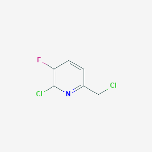 molecular formula C6H4Cl2FN B14848231 2-Chloro-6-(chloromethyl)-3-fluoropyridine 