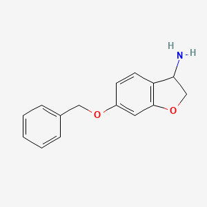 molecular formula C15H15NO2 B14848251 6-(Benzyloxy)-2,3-dihydrobenzofuran-3-amine 