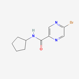 molecular formula C10H12BrN3O B14848260 5-Bromo-N-cyclopentylpyrazine-2-carboxamide 