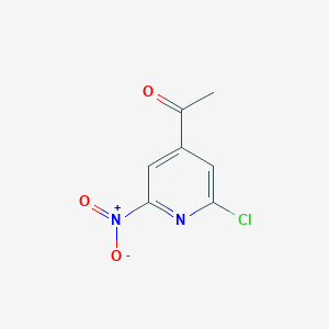 molecular formula C7H5ClN2O3 B14848286 1-(2-Chloro-6-nitropyridin-4-YL)ethanone 