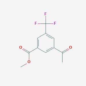 molecular formula C11H9F3O3 B14848297 Methyl 3-acetyl-5-(trifluoromethyl)benzoate 