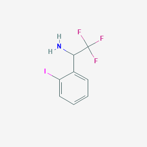 molecular formula C8H7F3IN B14848304 2,2,2-Trifluoro-1-(2-iodo-phenyl)-ethylamine 